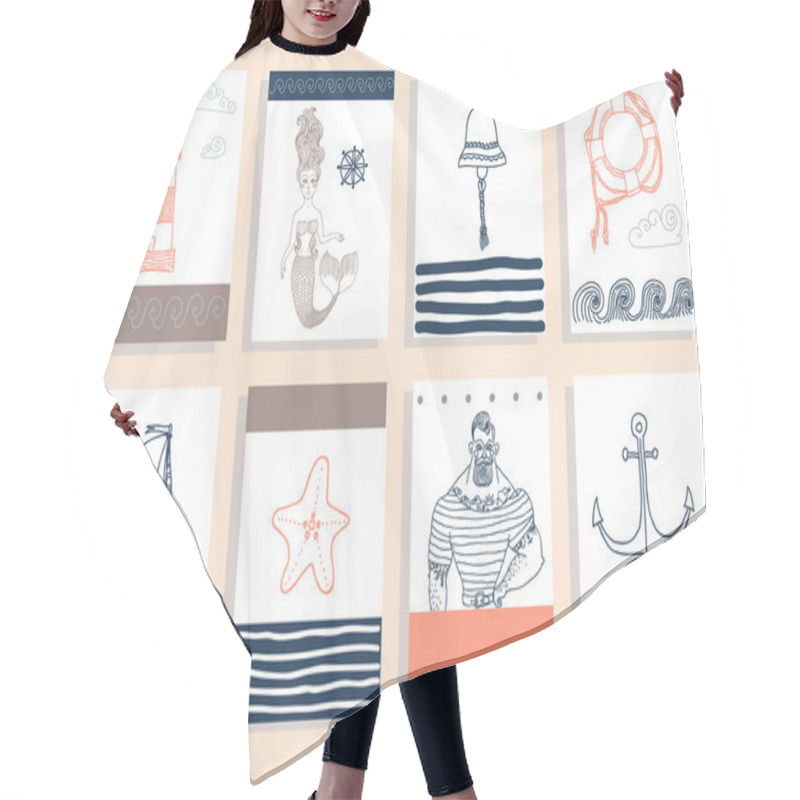 Personality  Sailor, Lighthouse, Mermaid, Ship Hair Cutting Cape