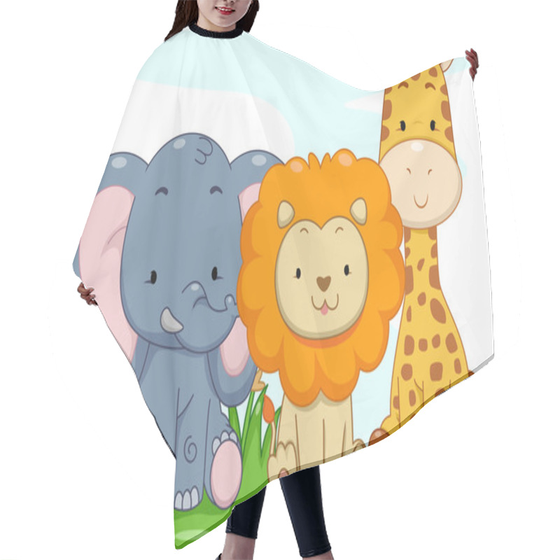 Personality  Baby Safari Animals Hair Cutting Cape