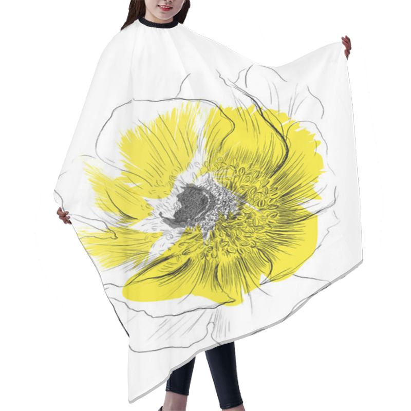 Personality  Big Yellow Flower Hair Cutting Cape