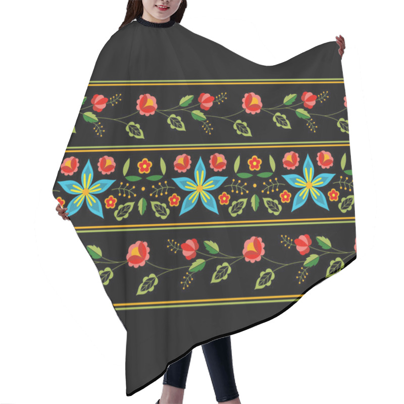 Personality  Polish Folk Pattern Vector. Floral Ethnic Ornament Hair Cutting Cape