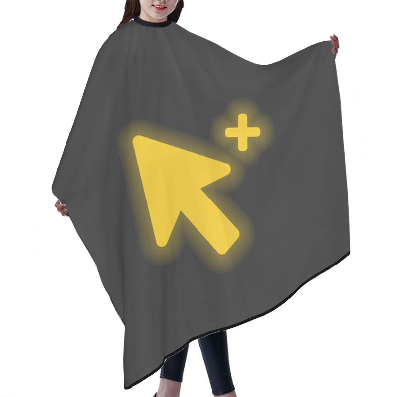 Personality  Add Selection Cursor Yellow Glowing Neon Icon Hair Cutting Cape