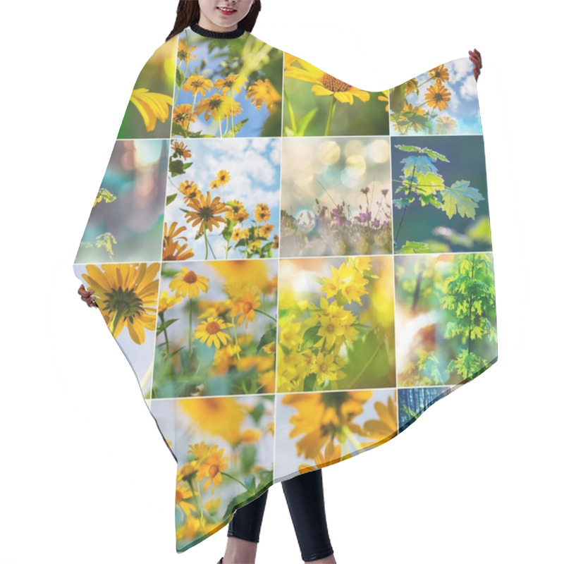 Personality  Summer Flowers Collage  Hair Cutting Cape