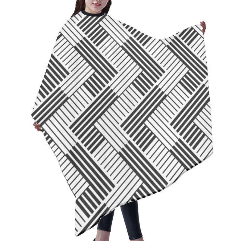 Personality  Pattern With Line Black And White Hair Cutting Cape