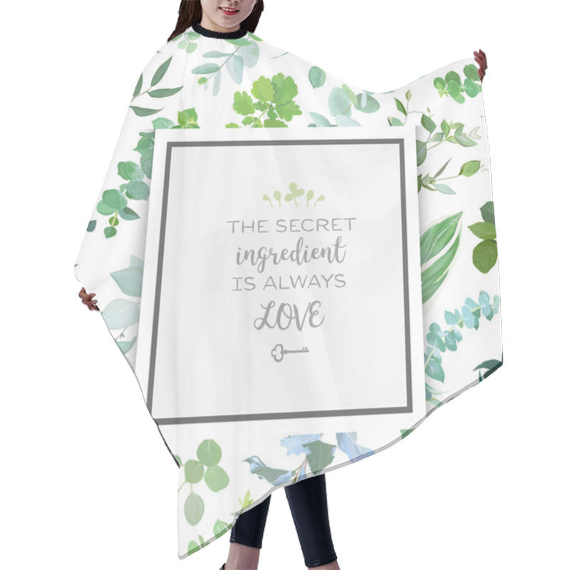 Personality  Square Botanical Vector Design Frame Hair Cutting Cape