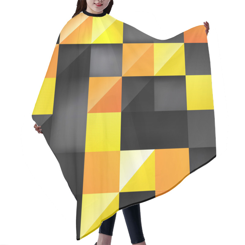 Personality  Yellow Square Background Hair Cutting Cape