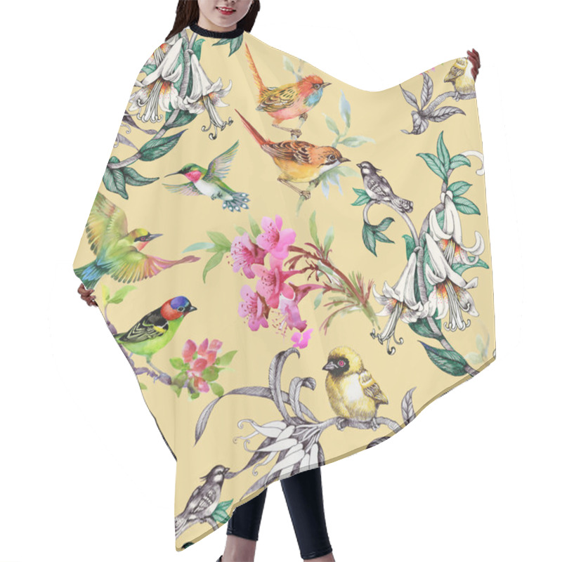 Personality   Pattern With Flowers And Birds  Hair Cutting Cape