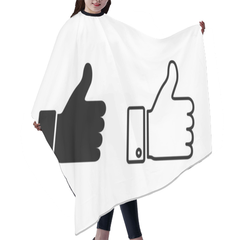 Personality  Thumbs Up Icon Set. Hand Like. Like Icon Vector.  Hair Cutting Cape