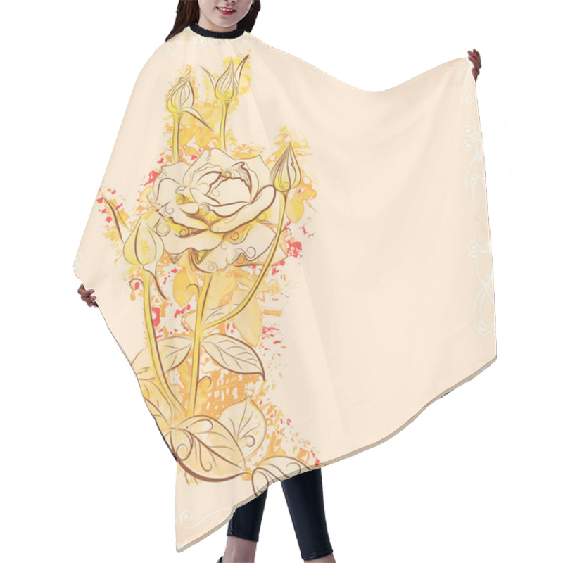 Personality  Autumnal Roses On The Old Paper Hair Cutting Cape