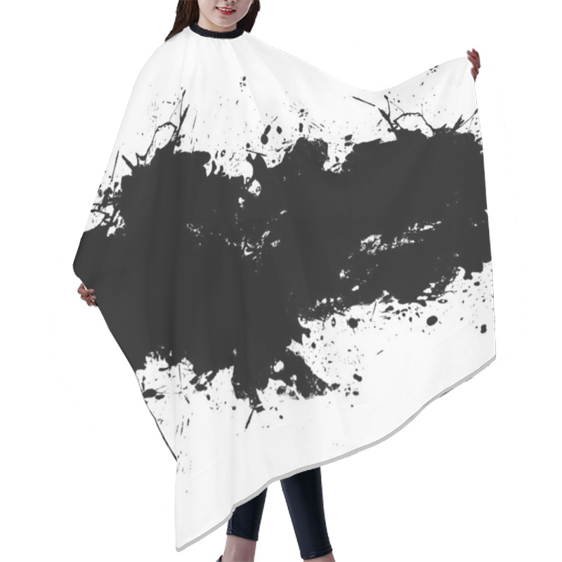 Personality  Black Paint Splatter Hair Cutting Cape