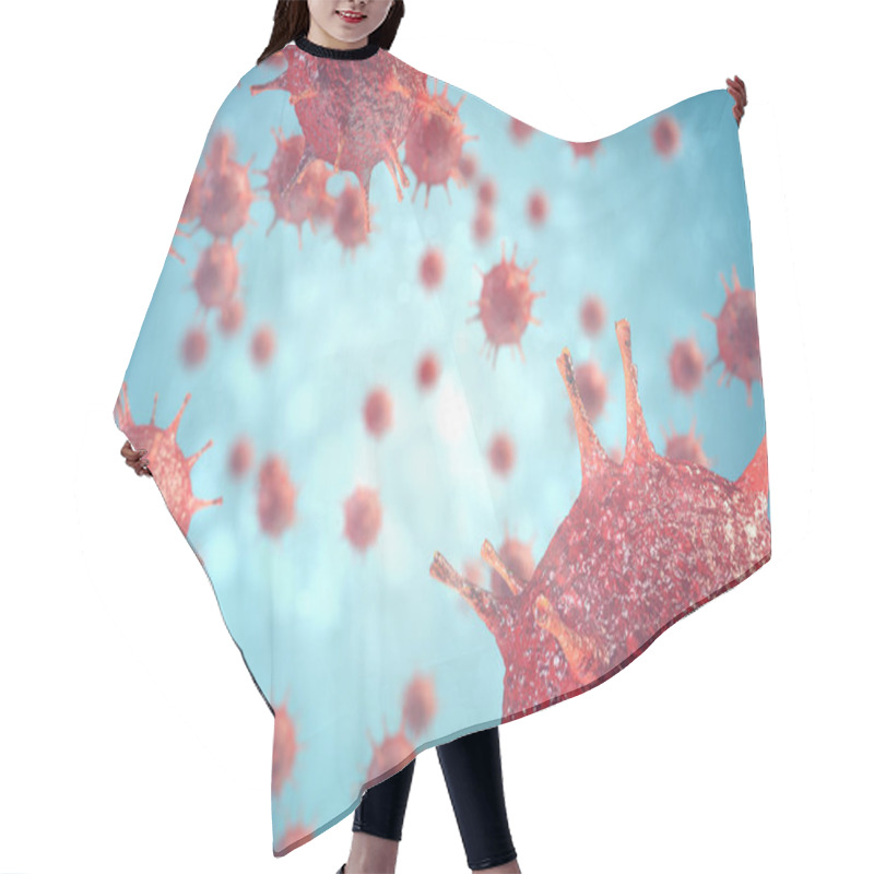 Personality  3d Illustration Pathogenic Viruses Causing Infection In Host Organism, Viral Disease Outbreak, Virus Abstract Background Hair Cutting Cape