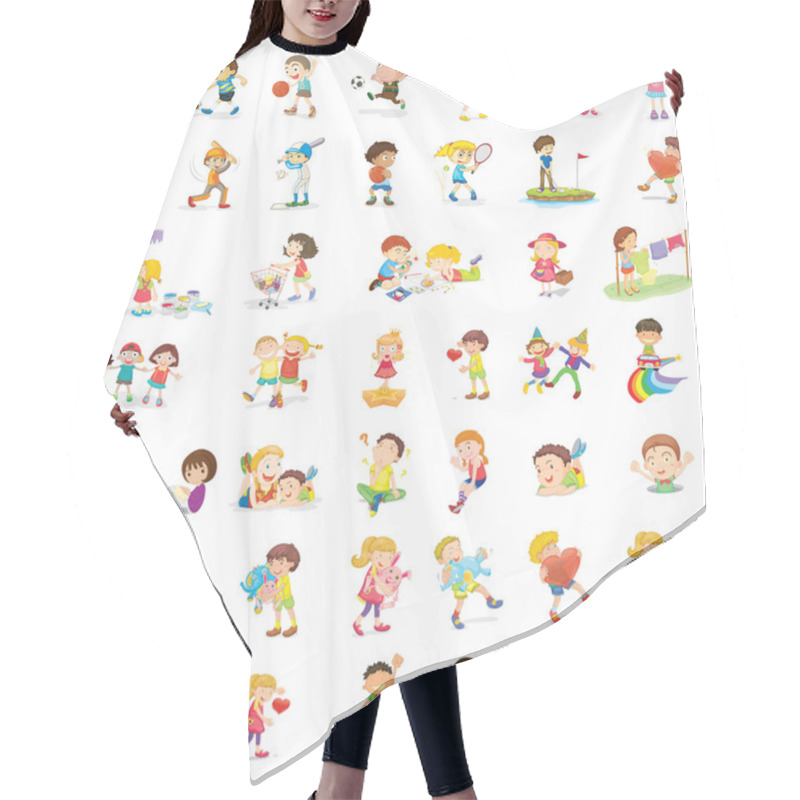 Personality  Illustration On White Background Hair Cutting Cape