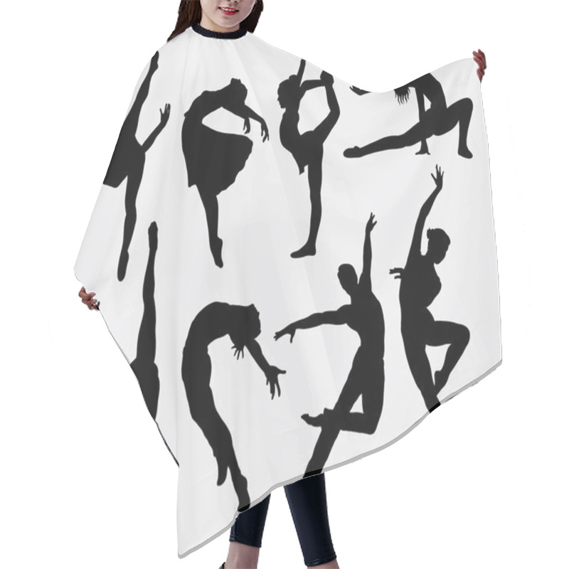 Personality  Dancer Male And Female Silhouettes Hair Cutting Cape