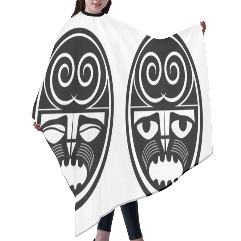 Personality  Maori Masks Hair Cutting Cape