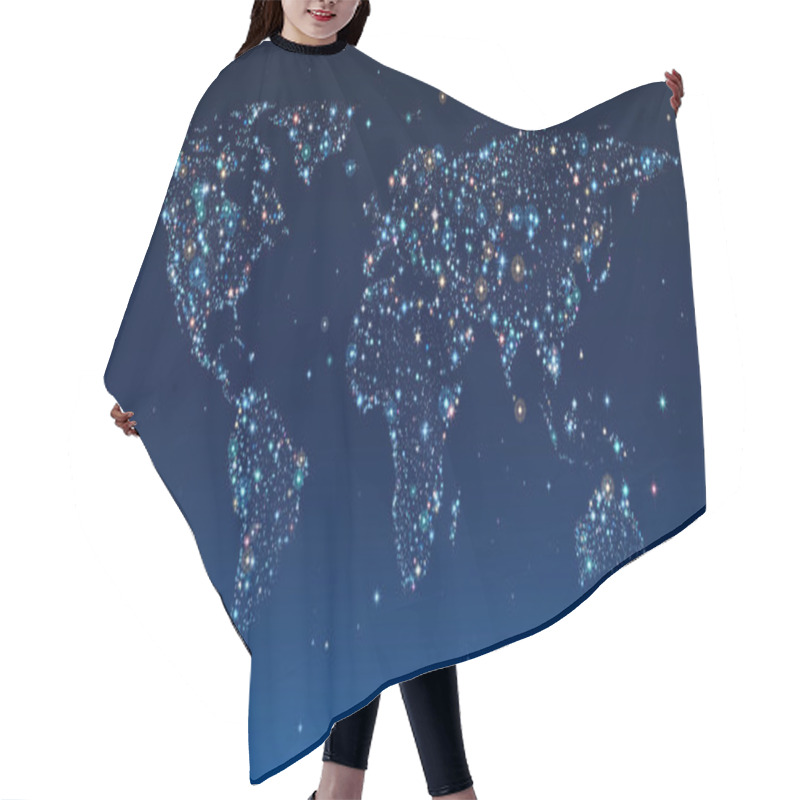 Personality  World Map In Clear Sky Hair Cutting Cape