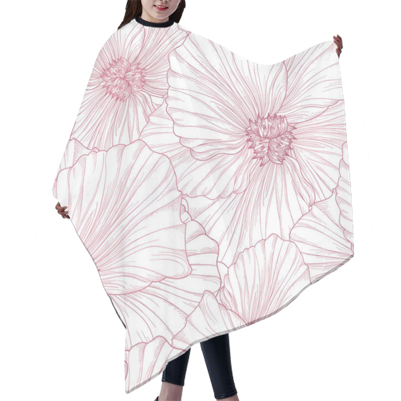 Personality  Floral Seamless Pattern.  Hair Cutting Cape