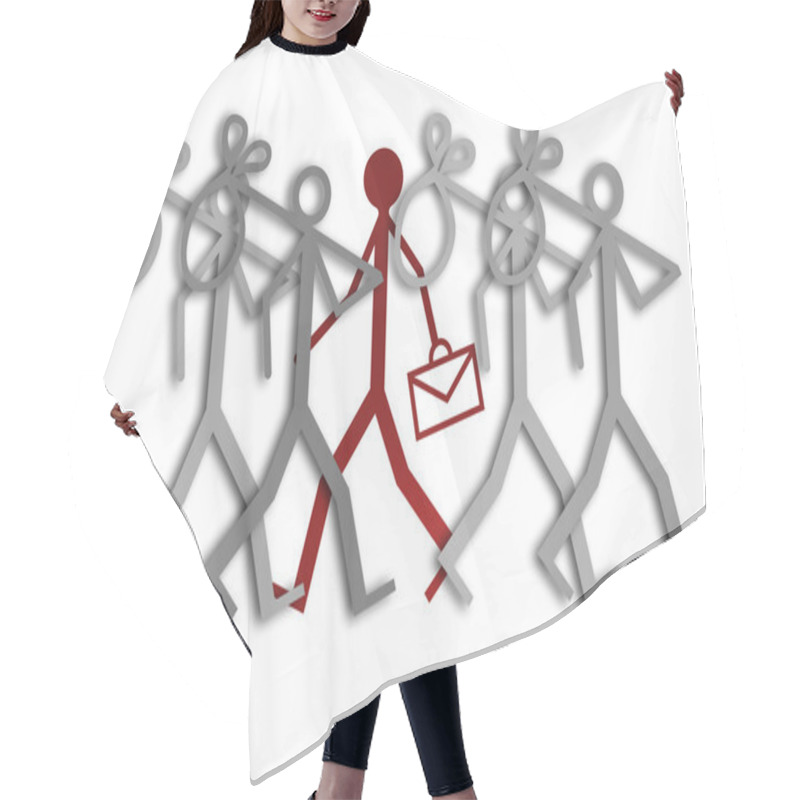 Personality  Group Of Unemployed Looking For Work - Concept Image Hair Cutting Cape