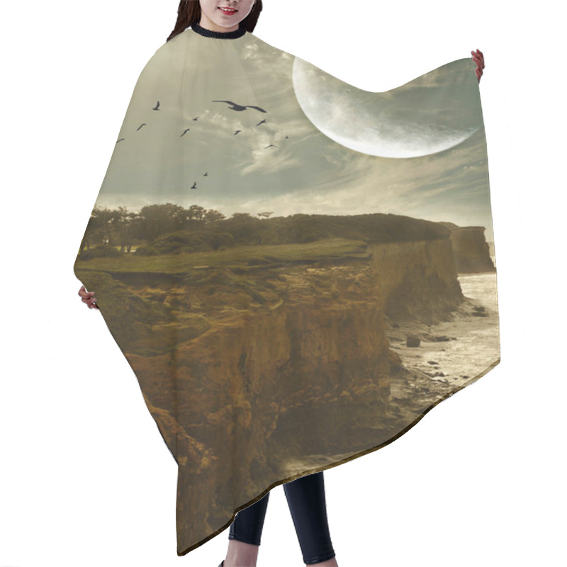 Personality  Fantasy Landscape Hair Cutting Cape