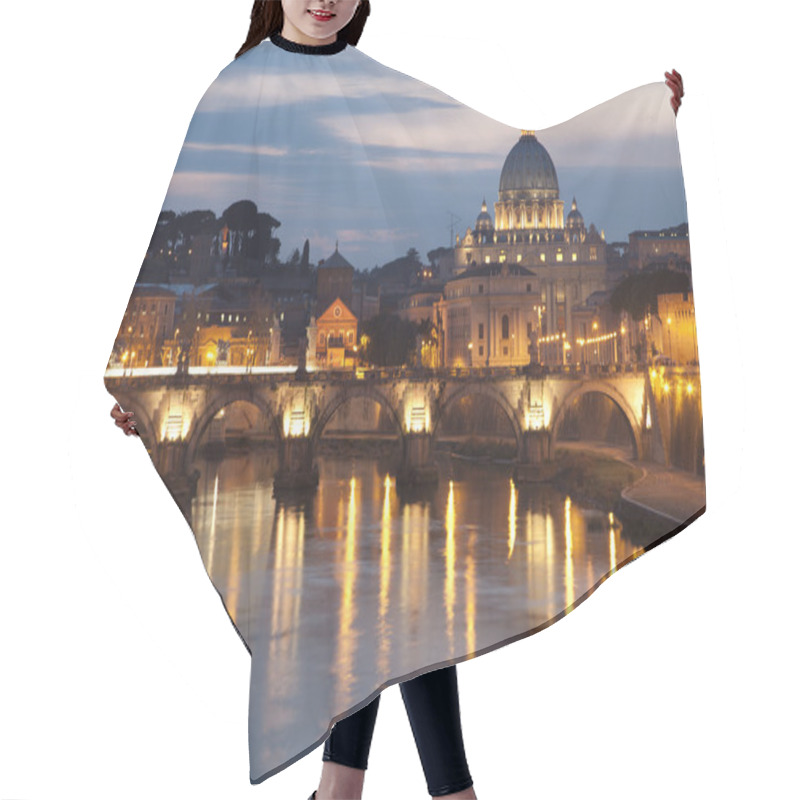 Personality  Rome - Angels Bridge And St. Peter S Basilica In Evening Hair Cutting Cape