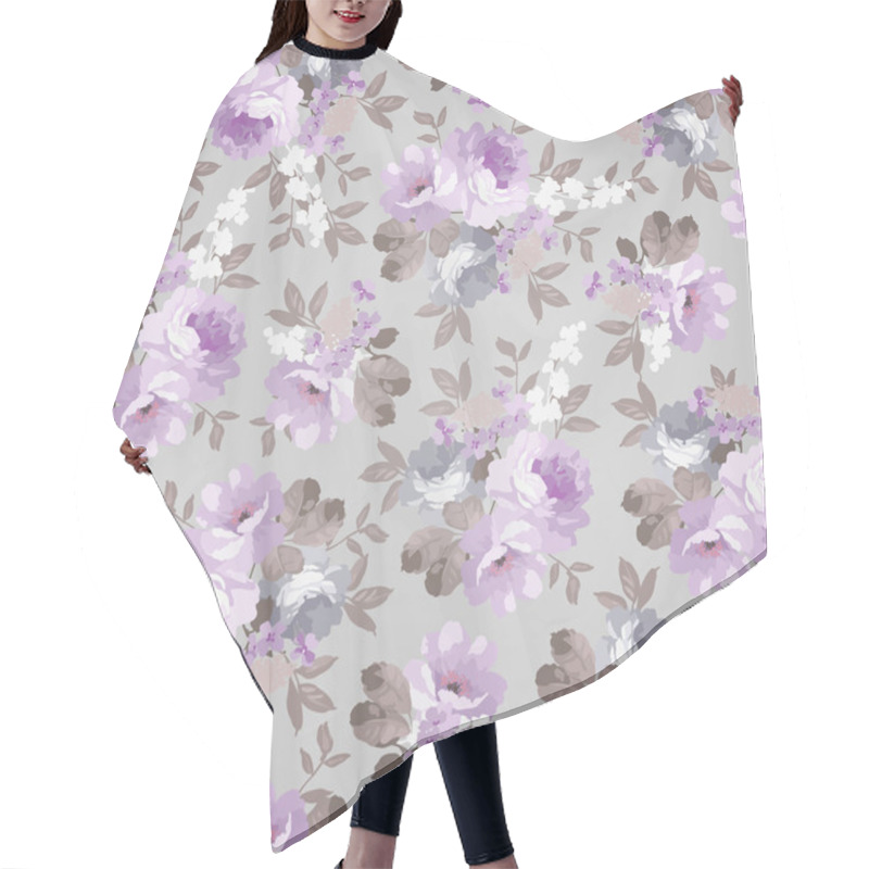 Personality  Beautiful Floral Seamless Pattern. Hair Cutting Cape