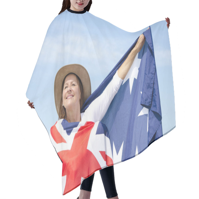 Personality  Woman And Australian Flag Isolated Hair Cutting Cape