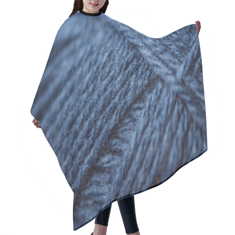 Personality  Full Frame Of Blue Yarn Texture As Background Hair Cutting Cape