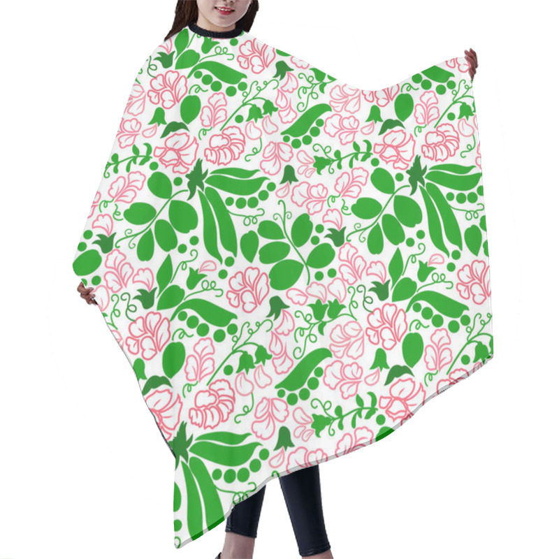 Personality  Seamless Pattern With Floral Print. Hair Cutting Cape