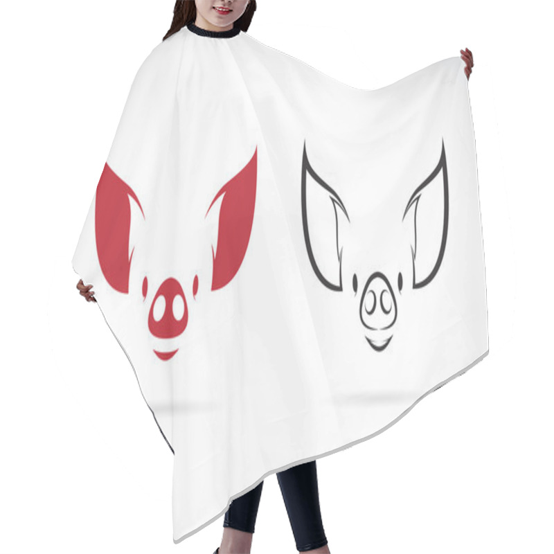 Personality  Vector Image Of An Pig Head On White Background Hair Cutting Cape