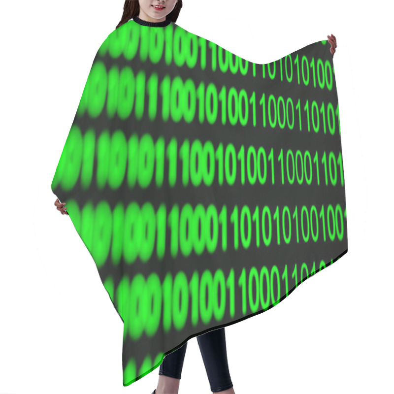 Personality  Binary Background With Green Digital Hair Cutting Cape