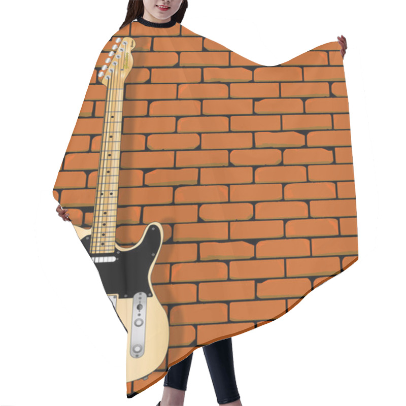 Personality  Rock Guitar Wall Hair Cutting Cape