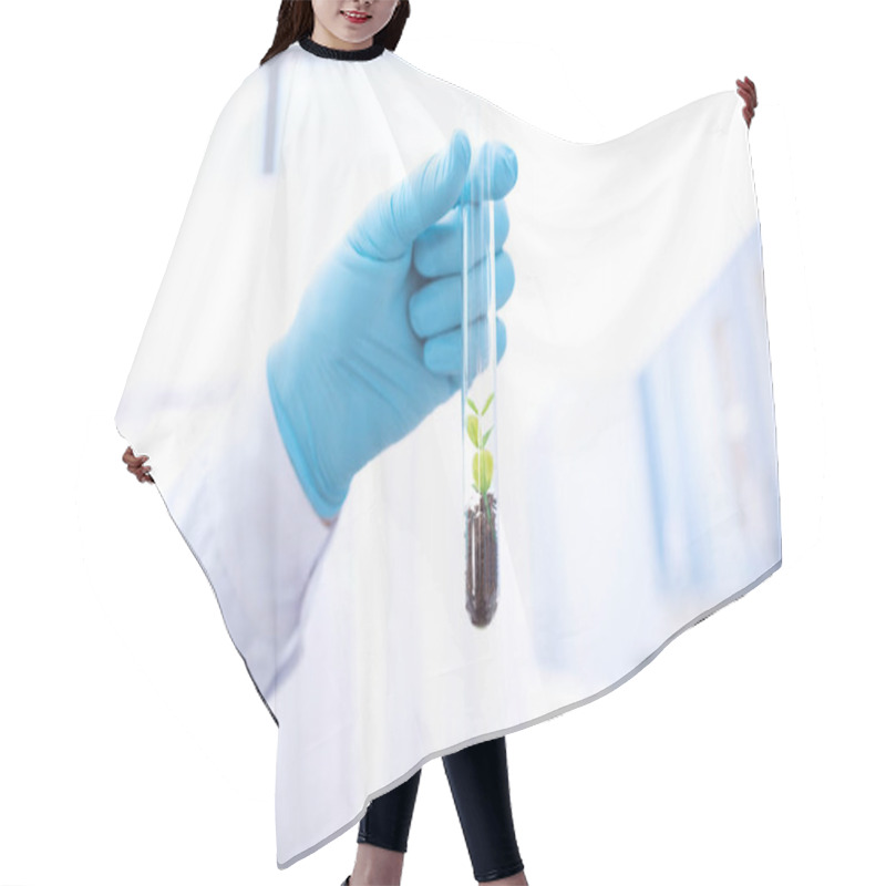 Personality  Doctor Holding Test Tube Hair Cutting Cape