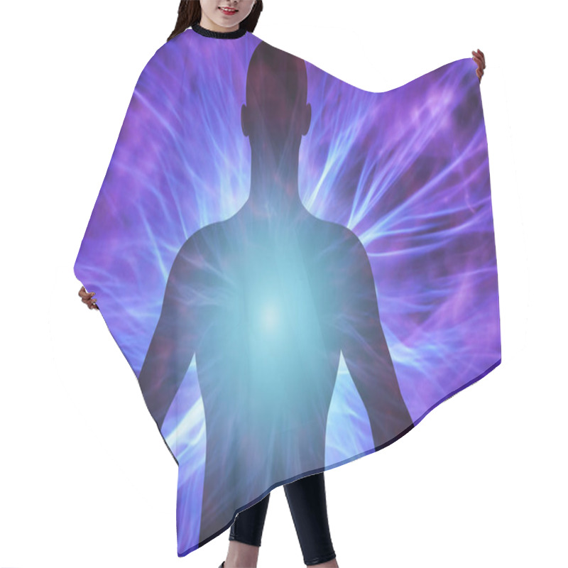 Personality  Human Silhouette In Yoga Pose And Meditation Hair Cutting Cape