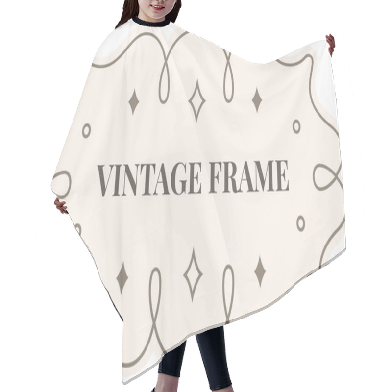 Personality  Vintage Frame Features Elegant Swirls, Delicate Dots, And Sparkling Diamonds, Creating A Sophisticated And Timeless Design On A Soft Beige Background Hair Cutting Cape