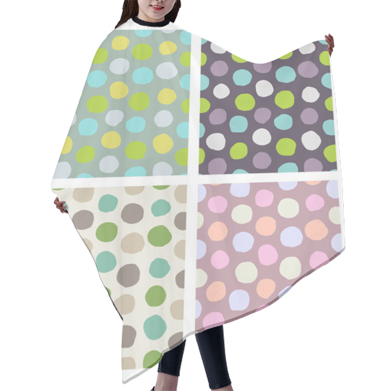 Personality  Dots Pattern Set Hair Cutting Cape