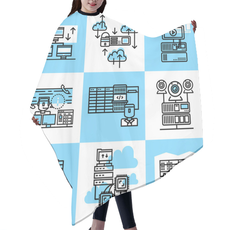 Personality  Datacenter Linear Concept Hair Cutting Cape