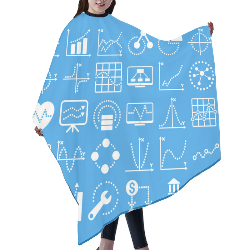 Personality  Business Charts With Square Dots Vector Icons Hair Cutting Cape