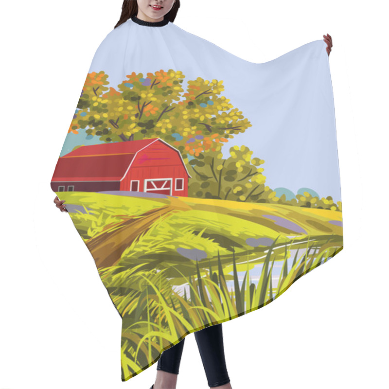 Personality  Beautiful Country Landscape Hair Cutting Cape