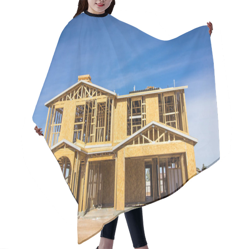 Personality  New Two Story Home Under Construction Hair Cutting Cape