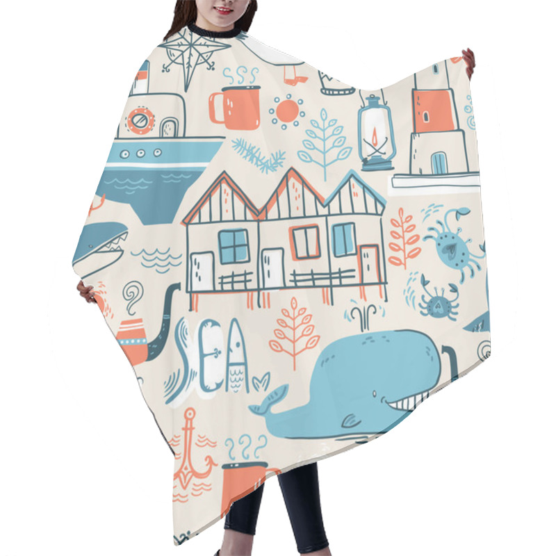 Personality  North Sea ,scandinavian Style Symbols Hair Cutting Cape