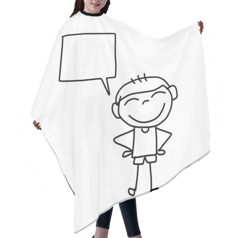 Personality  Hand Drawing Cartoon Happy Kids Hair Cutting Cape