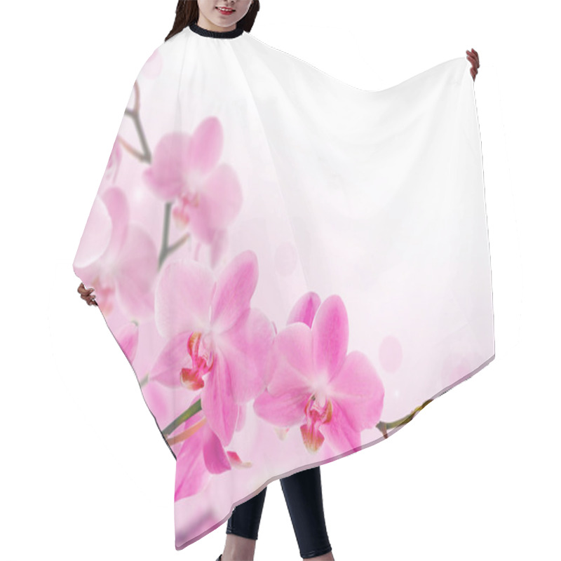 Personality  Decoration From Light Pink Orchids Hair Cutting Cape