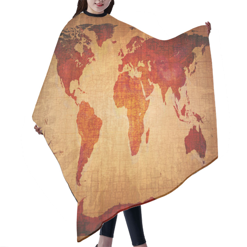 Personality  World Map Grunge Styled Hair Cutting Cape