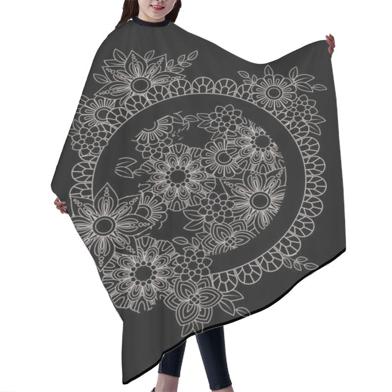 Personality  Floral Mandala Pattern Hair Cutting Cape