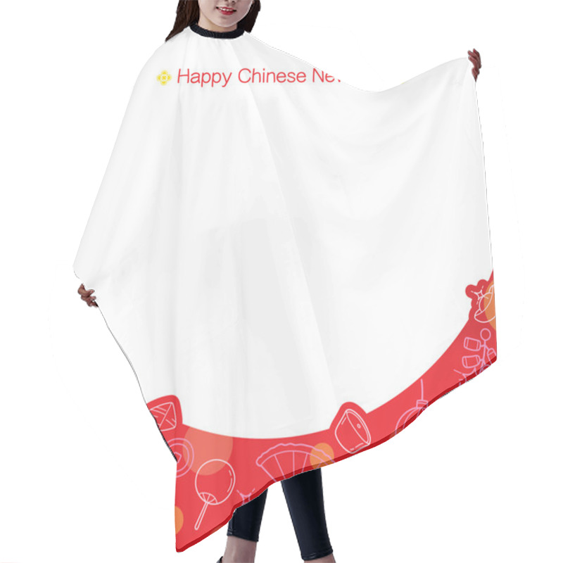 Personality  Chinese New Year Frame With Outline Icons  Hair Cutting Cape