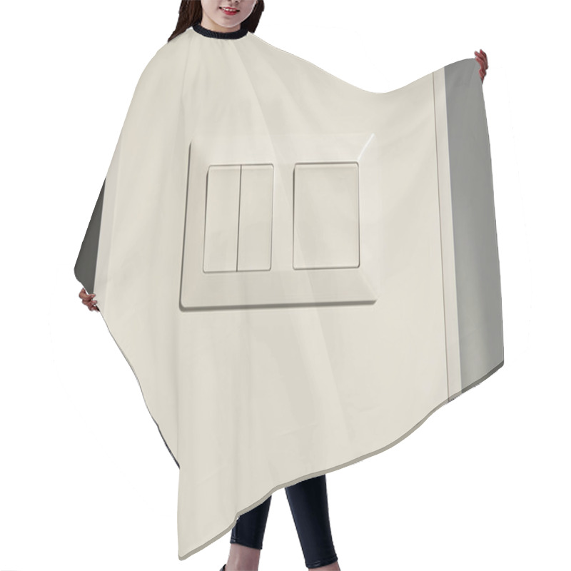 Personality  Modern Switch On White Wall In Apartment  Hair Cutting Cape