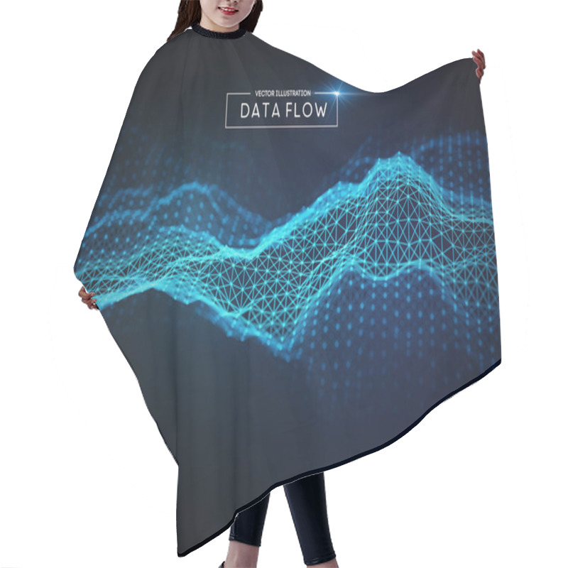 Personality  Computer Data Flow Background. Vector EPS 10. Big Data Network Technology Wave. Hair Cutting Cape