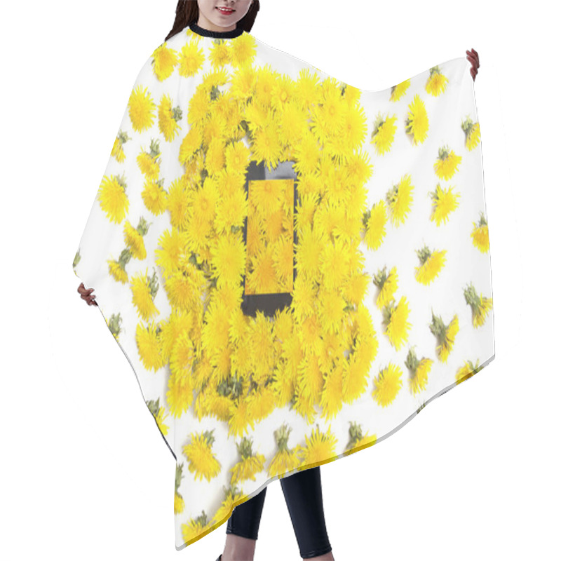 Personality  Smartphone With Flowers On A White Background Hair Cutting Cape