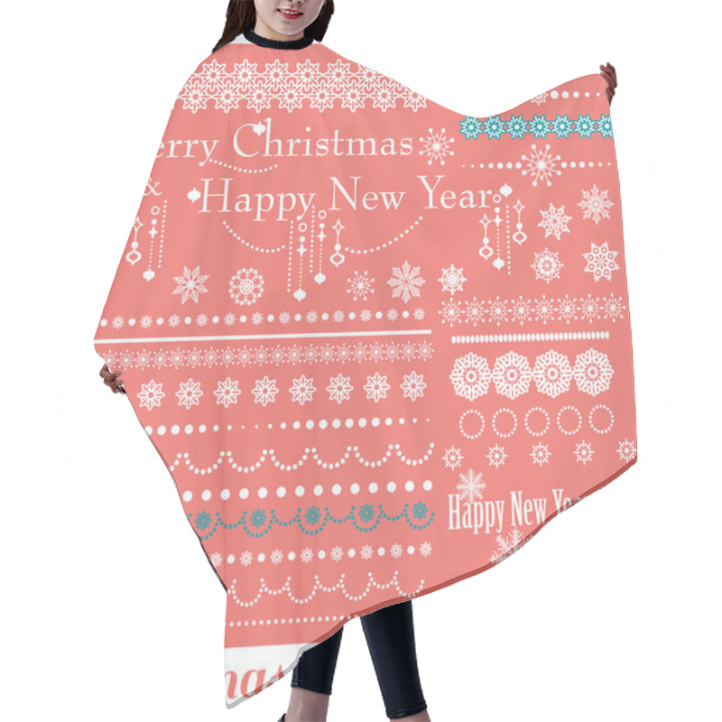 Personality  Christmas Borders With Snowflakes. Hair Cutting Cape