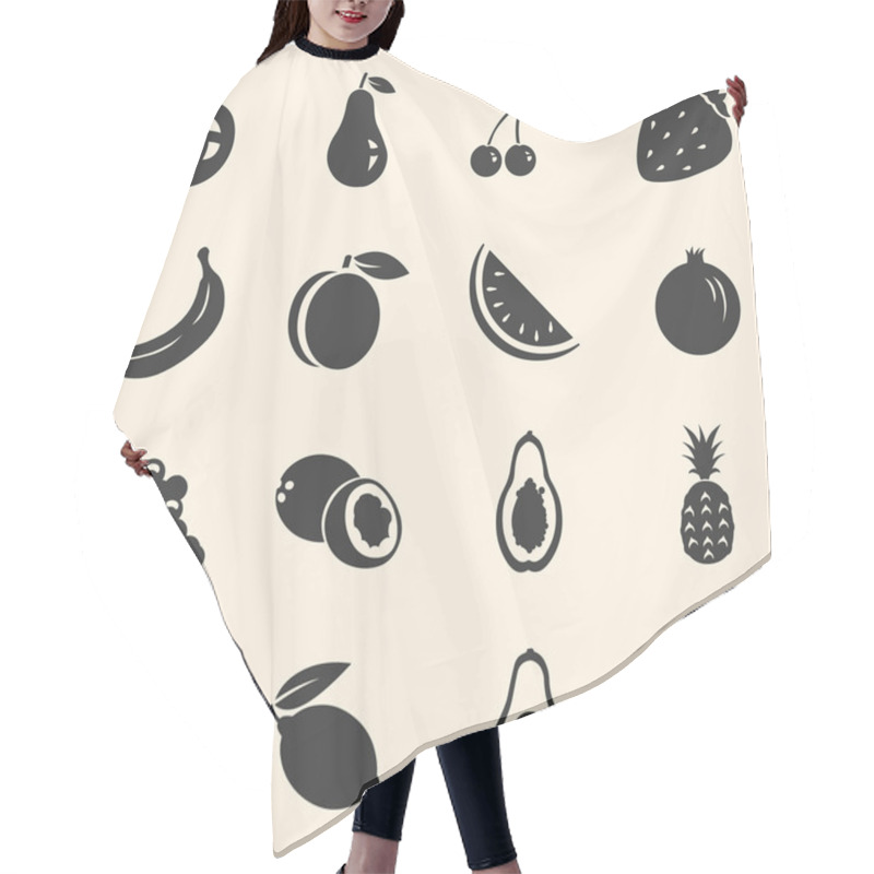 Personality  Set Of Fruit Icons Hair Cutting Cape