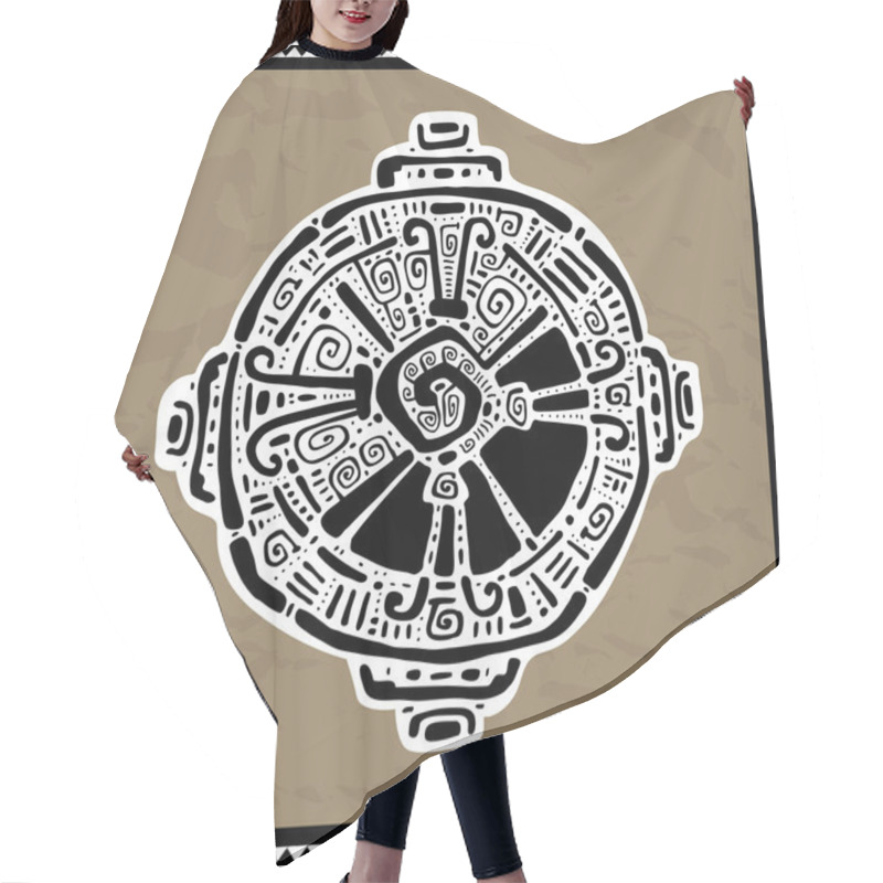 Personality  Hunab Ku.  Mayan Symbol. Vector Illustration. Hair Cutting Cape