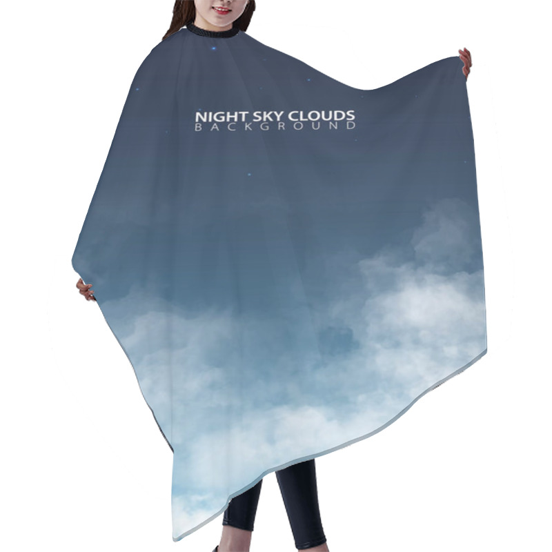 Personality  Night Sky With White Realistic Clouds. Vector Illustration. Hair Cutting Cape